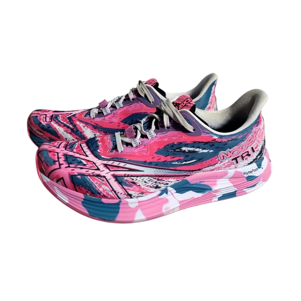 Asics Pink Blue White Racing Running Shoes